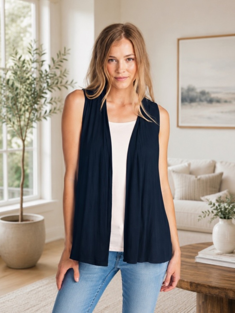 Soma black Sleeveless Open-Front Vest Cardigan